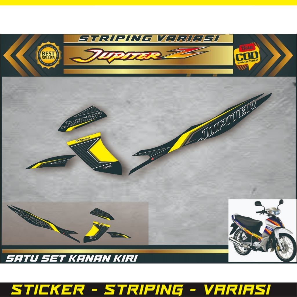 COD / STRIPING JUPITER Z VARIASI STIKER MOTIF SIMPLE LIS JUPITER Z OLD BURHAN STIKER STRIPING SIMPLE