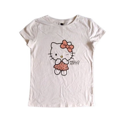 BAJU KAOS TSHIRT HNM WHITE HELLO KITTY ANAK PEREMPUAN