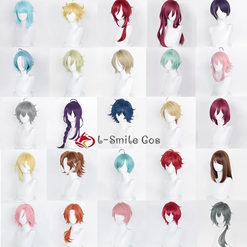 Rambut Cosplay Anime ES Oukawa Kohaku reflektif Himemiya Tsukinaga Leo Ayase Mayoi rambut Wig Hallow