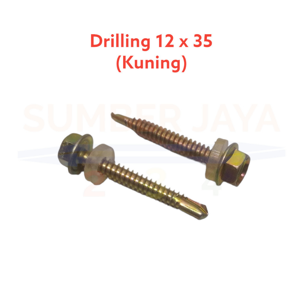 Baut Drilling Baja Ringan Galvalum Reng Drilling Screw Yellow 12X35