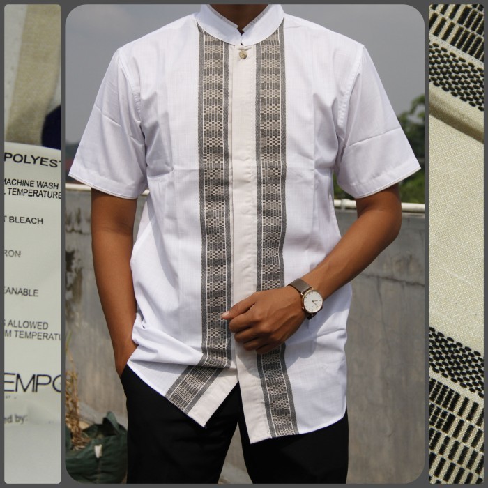 promosi Baju Koko Pria Contempo Lengan Pendek Motif Bordir 04 - S