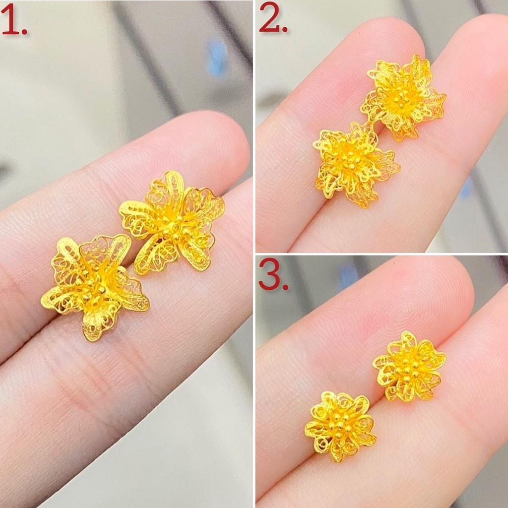 Anting stud kendari anak dan dewasa e asli  875 duduk tusuk paku model bunga 1 2 3 4 5 gram gr g