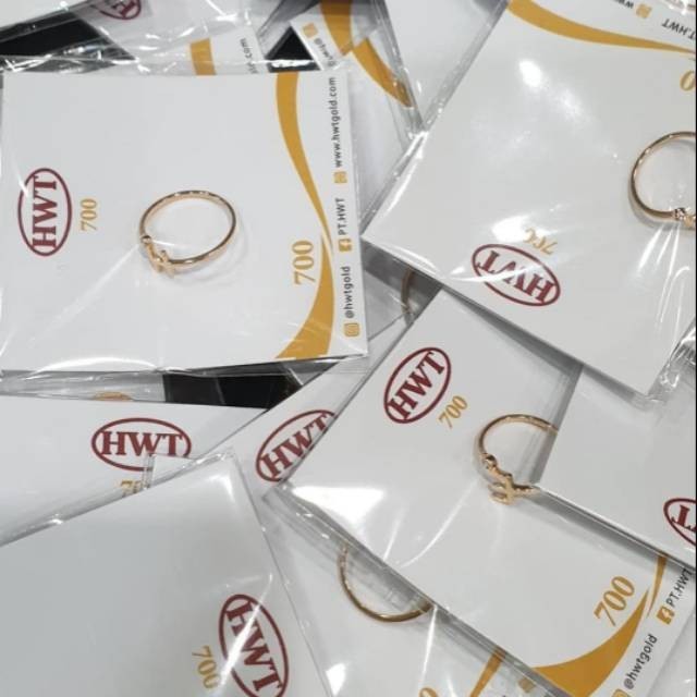 N. W. Y. J. G. S. R Cincin huruf anak dan dewasa e asli  700 750 g roseg whiteg kuning putih