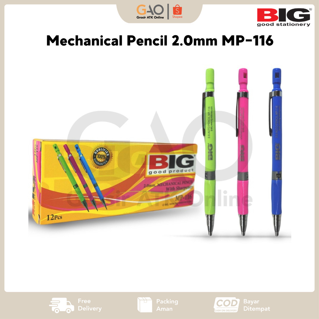 

Mechanical Pencil 2.0mm BIG MP-116 Pensil Mekanik BIG MP-116