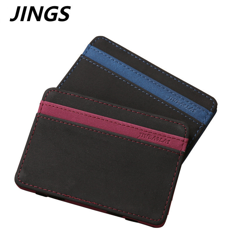 JINGS Dompet Ajaib dan Dompet Flip untuk Pria dan Wanita Tempat Kartu Mini Tipis Premium