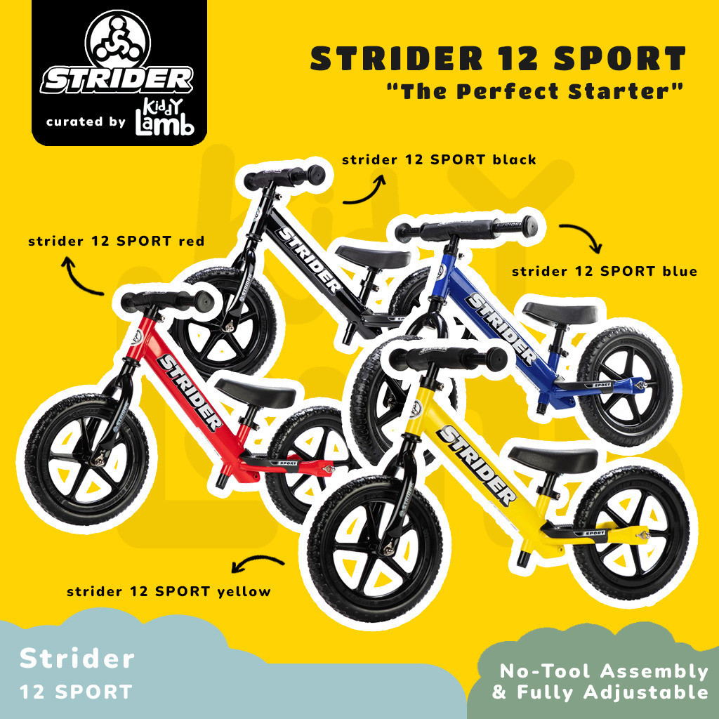 Strider 12 Sport Balance Bike / Sepeda Keseimbangan Bayi Anak / Pushbike 12x - KIDDY LAMB