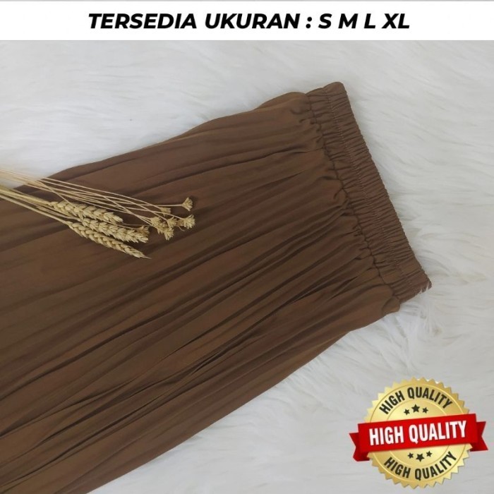 ✨BEST✨ -celana kulot plisket anak 7-14 tahun celana panjang anak perempuan - Hitam, 12-13 tahun