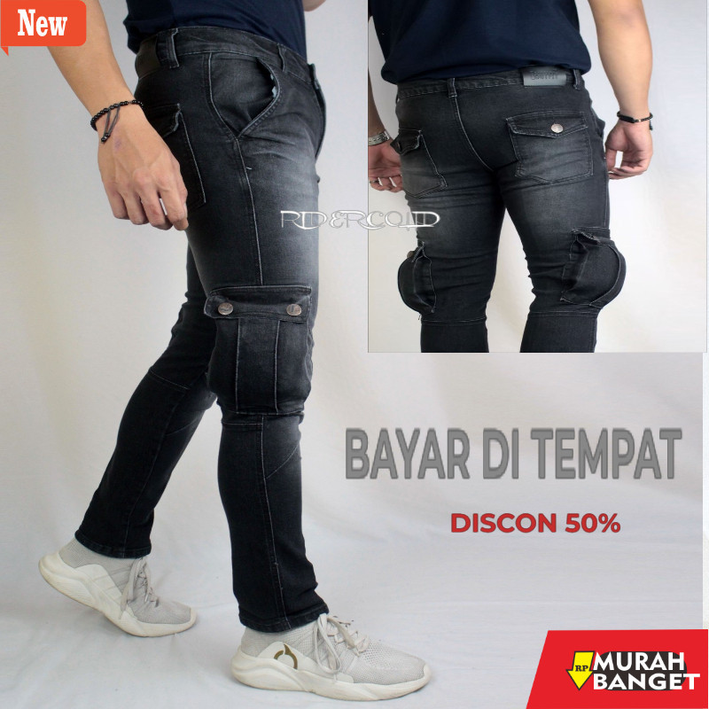 Celana denim pria- Celana Jeans Pria / Celana Jeans Cargo Panjang / Celana Cargo Panjang Pria / Cela