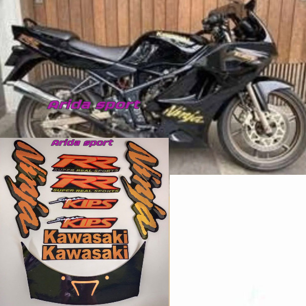 Striping stiker motor kawasaki ninja rr old 2007 2008 body hitam