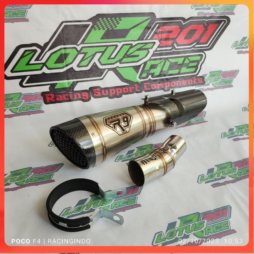 Exhaust racing R9 H2 SS Shield slinser slip on ninja 250 fi cbr 250 rr cb 150 r new yamaha mt 25 r25