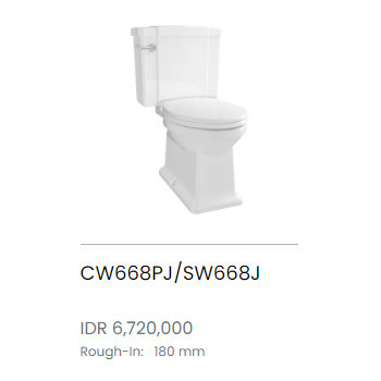 SPESIAL PROMO 70% TOTO CLOSET KLOSET DUDUK PUTIH  Close Coupled Toilet CW668PJ/SW668J