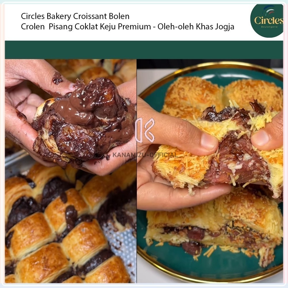 

Circles Bakery Croissant Bolen Crolen, Isi Pisang Coklat Keju Premium - Oleh-oleh Jogja Enak & Lumer