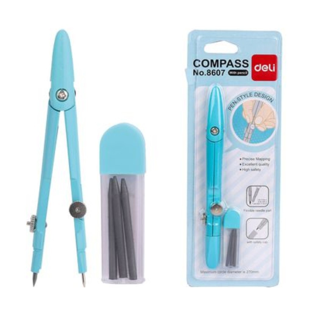 

JANGKA PENSIL LEAD 2.0 MM DELI PEN METAL BESI 8607 COMPASS