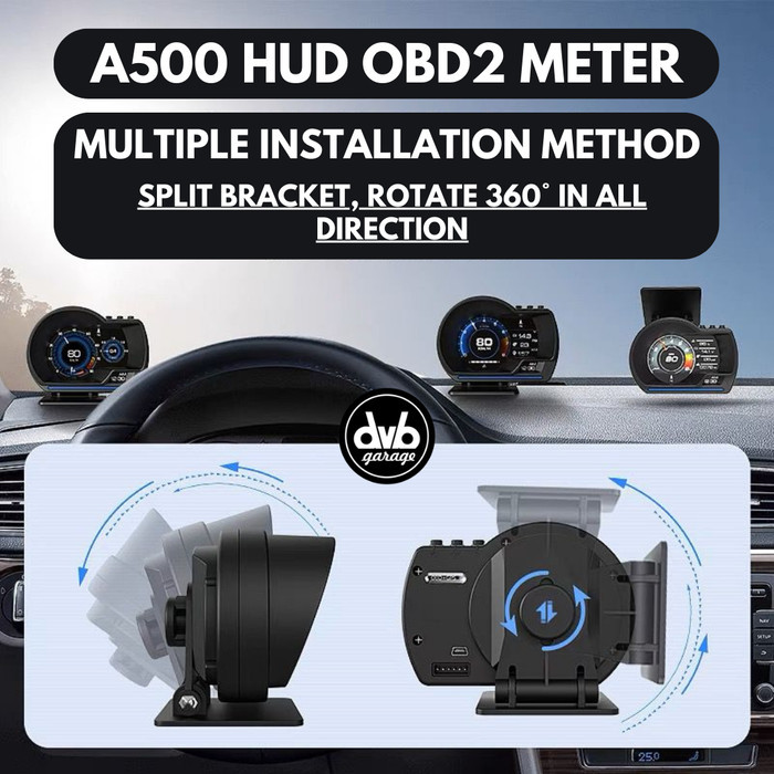 A500 HUD OBD2 + GPS Meter  - Indikator Mobil OBD Digital