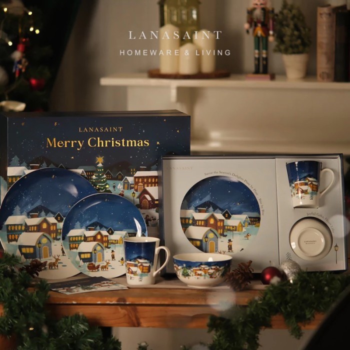 

[New]Promo LANASAINT Christmas Hampers Natal Souvenir - CHRISMAST SET 4, Set all size