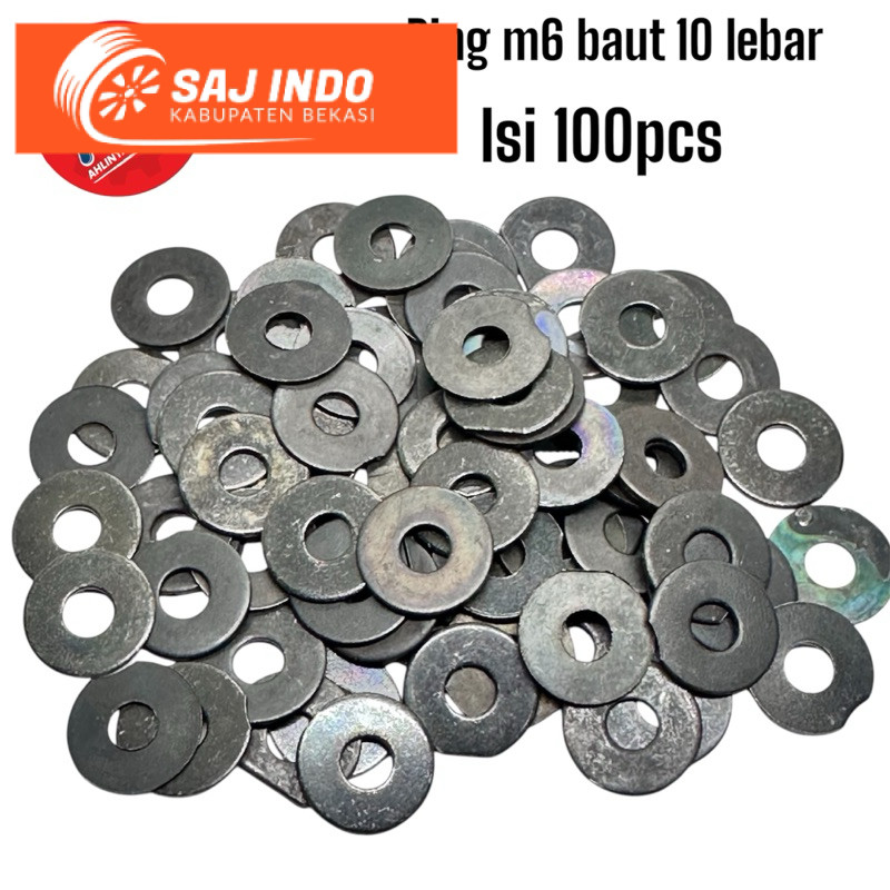 GROSIR RING WASH M6 BAUT 10 BAJA LEBAR GROSIR