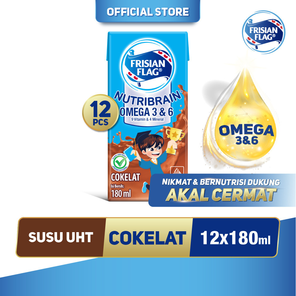 

Frisian Flag Omega Susu UHT Chocolate 180Ml 12 Pcs]