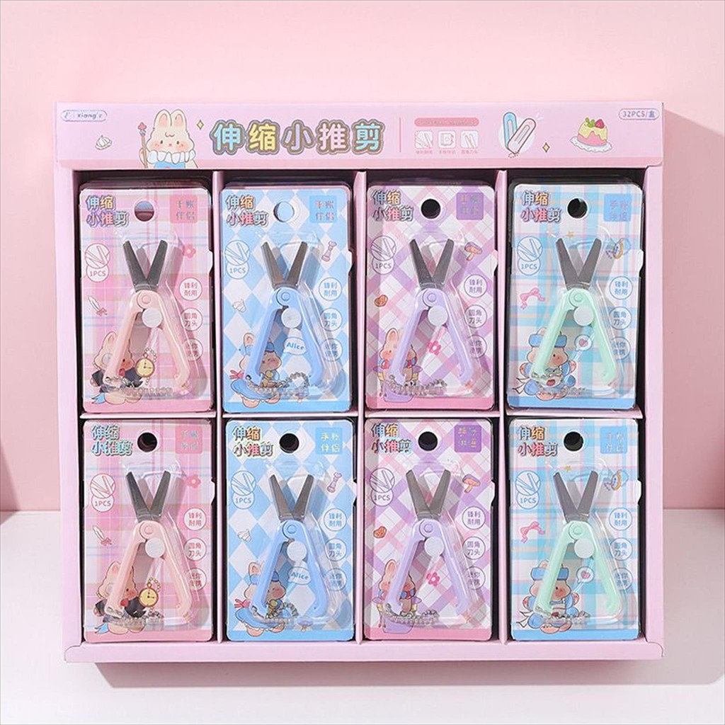

LUCINE Gunting Mini Aesthetic Lipat Ukuran Travel Size/ Scissors/ Pemotong Kertas/ Cute/ Kecil/ Foldable