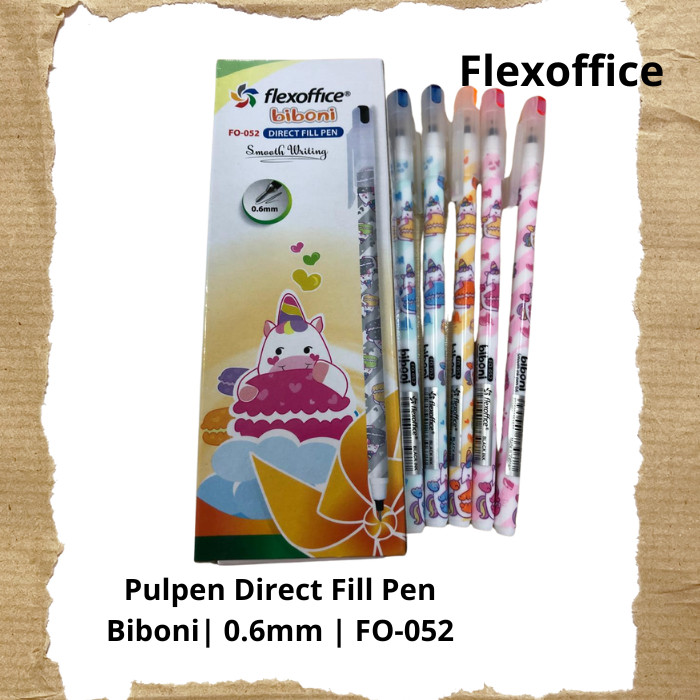 

Pulpen Direct Fill Pen Biboni Flexoffice 0.6mm Hitam - FO-052