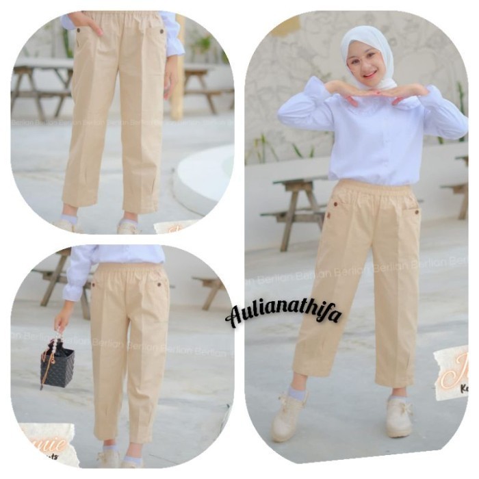 BEST SELLER Baggy Pants Jennie Korean Style Celana Panjang Anak/Remaja Perempuan - D, 18
