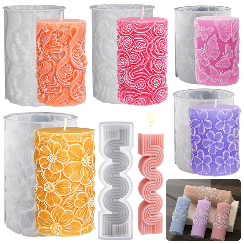 

Linglan Flower Candle Silicone Mold Diy Aromatherapy Soybean Wax Mold Rose Butterfly Candle Crafts Home Decoration