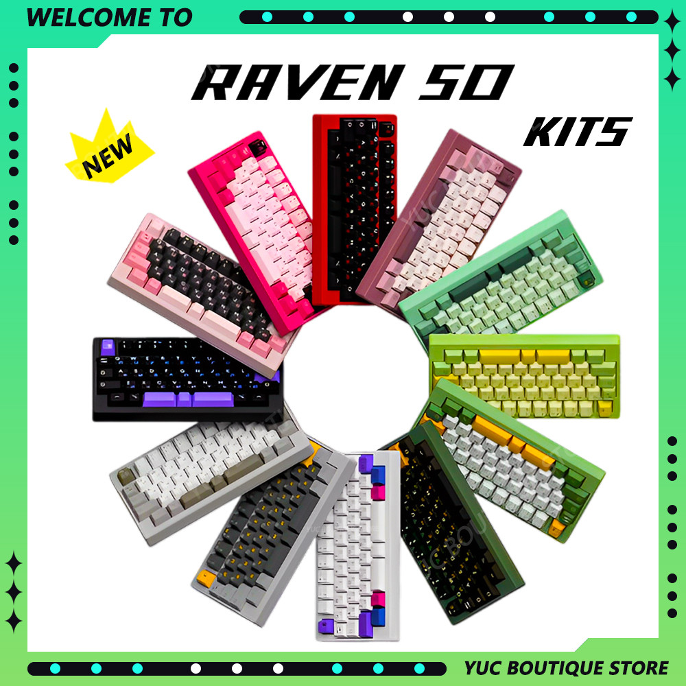 Raven50 Gaming Mechanical Keyboard Barebones 2.4G 50% Layout VIA DIY Kit BT Wireless Custom Swtich H