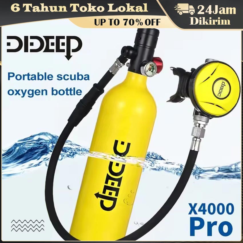 Tabung Scuba Diving Mini 1L / Alat Selam Portable / Oksigen Lung Tank 20 Menit Cocok untuk Snorkelin