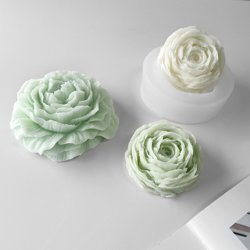 

Peony Flower Candle Silicone Molds DIY Flowers Handmade Soap Scented Plaster Mold Cake Chocolate Candy Baking Mould