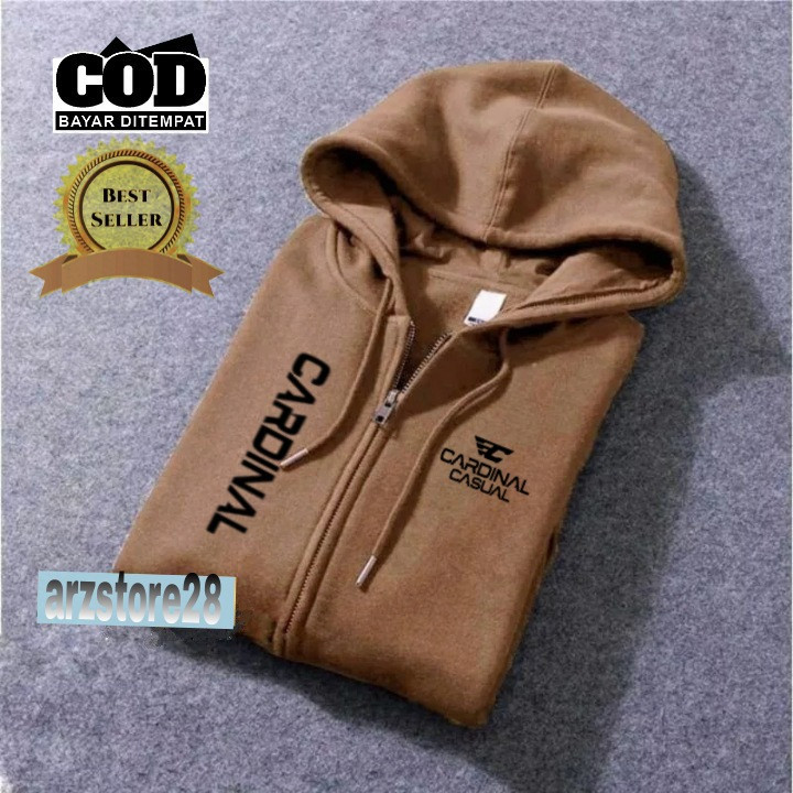 [BEST DEALS] Jaket Resleting Text Hitam Cardinal Casual Kirka  Sweater Distro Terbaru Hoodie Termura