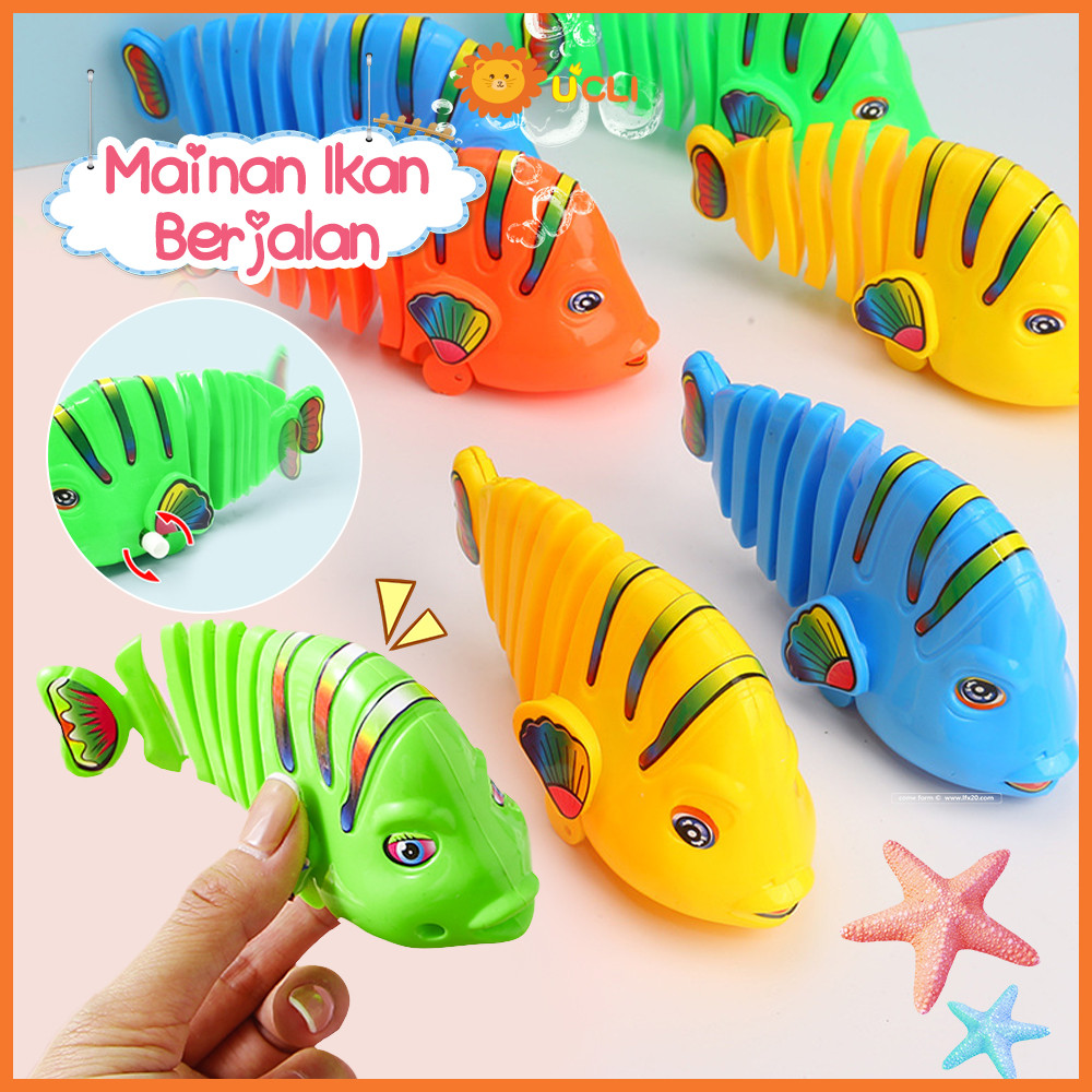UCLI Mainan Ikan Berjalan/Mainan Ikan Goyang/Mainan Anak Ikan Bergerak/Mainan Anak Fish Ikan
