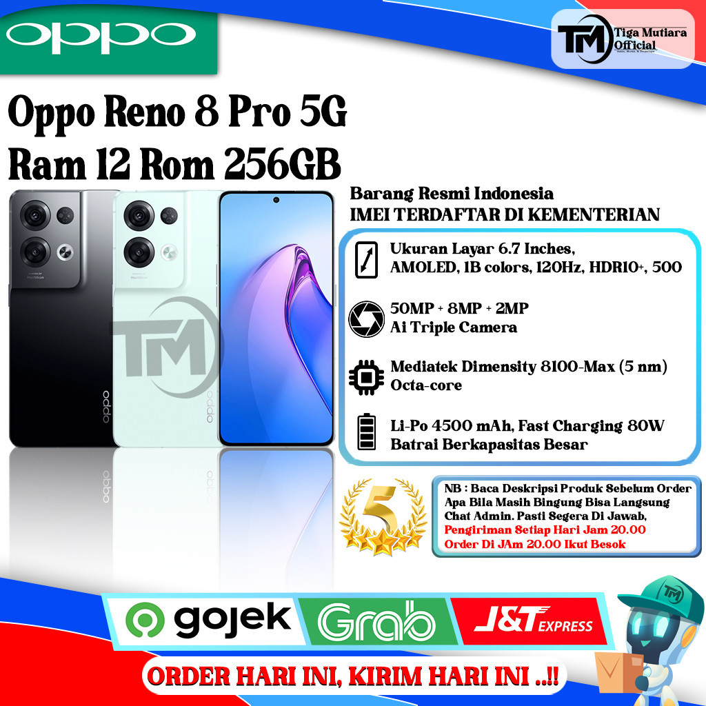 Oppo Reno 8 Pro 5G Ram 12 Rom 256GB Segel Original &amp; Bergaransi Resmi