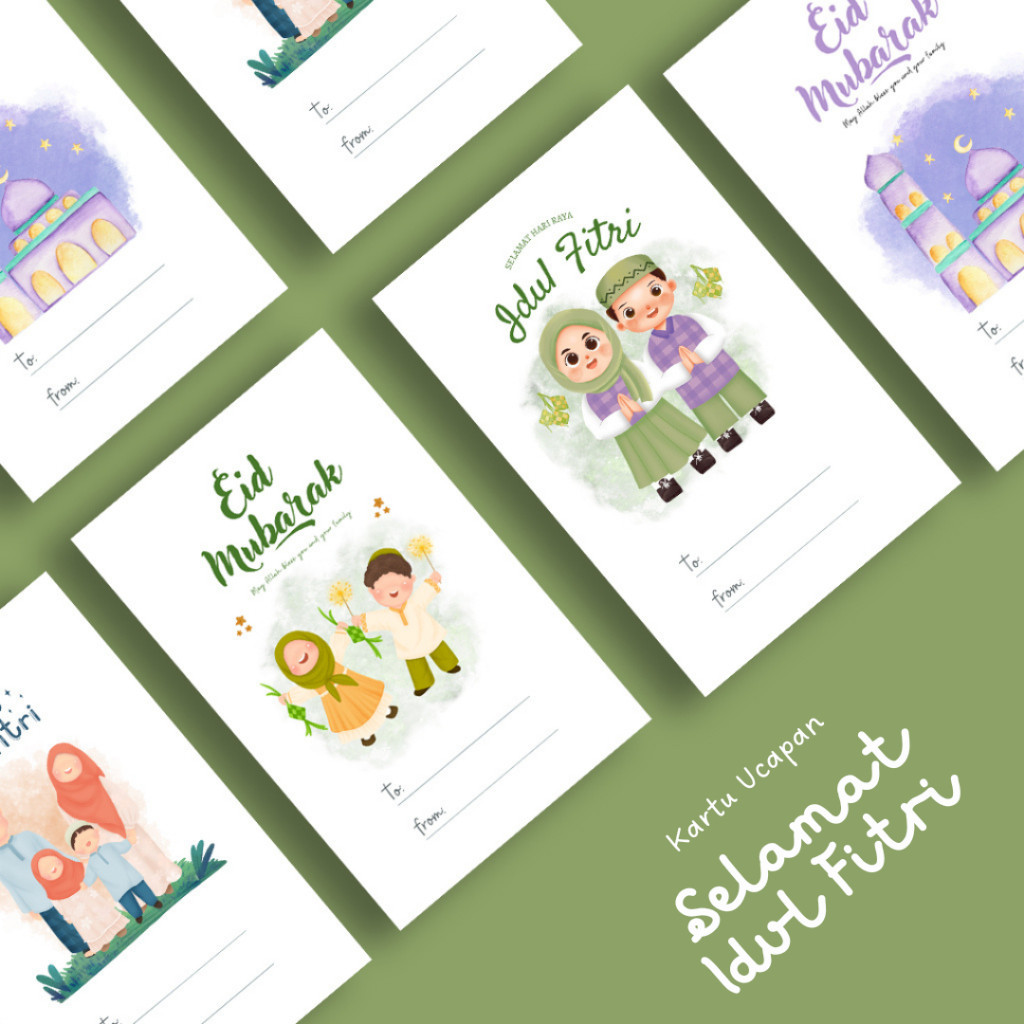Kartu Ucapan Lebaran IDUL FITRI Greeting Card Lucu