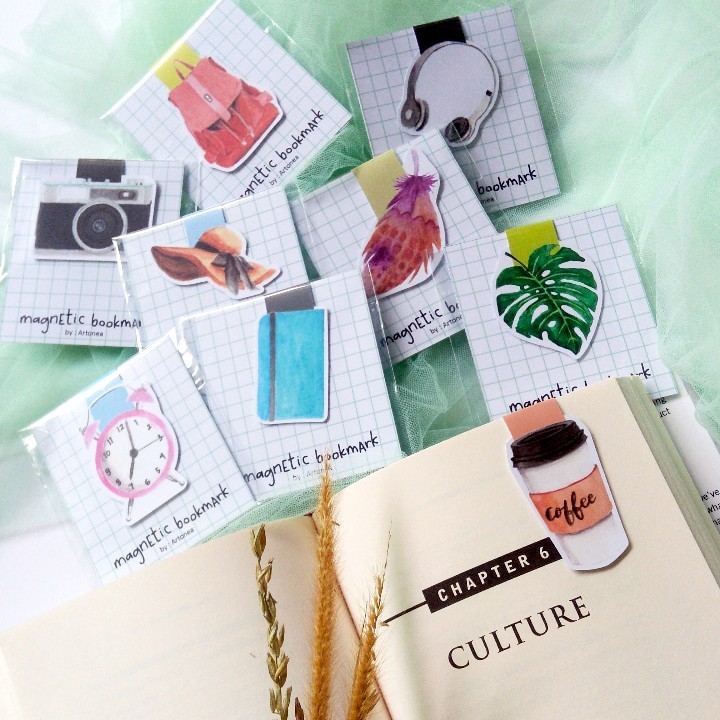 

[Artopia] Magnetic Bookmark by Artonea / Ilustrasi Pembatas Buku Magnet Cat Air