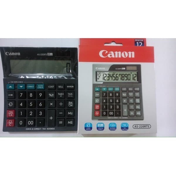 

KALKULATOR CANON AS 220 RTS - 12 DIGIT - 2 POWER-LAYAR BESAR