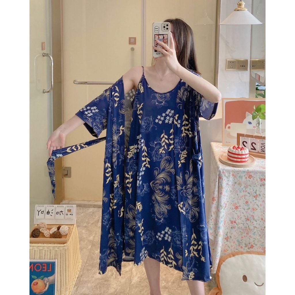 Baju tidur model kimono bahan spandek import daster tanktop SETELAN SETCEL ONESET SET PIYAMA BAJU TI