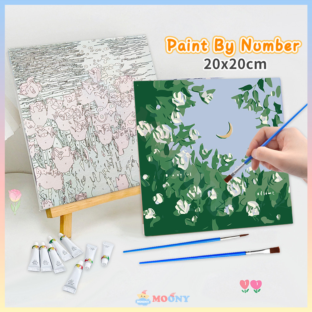 

Moony Paint by number kit Digital painting kit aesthetic series diy painting 20x20cm