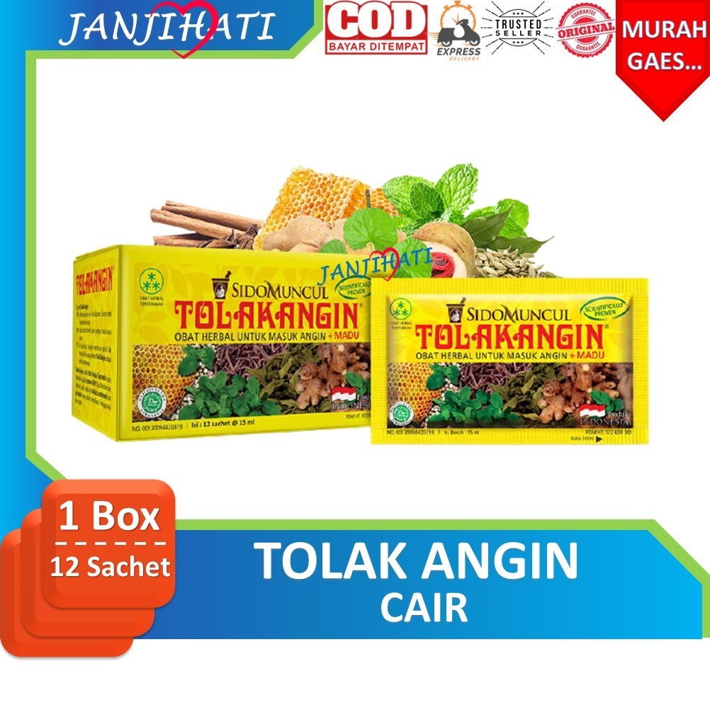 

BISA COD Tolak Angin Plus Madu - 12 Sachet 15 Ml / 1 Box / Masuk Angin / Mual