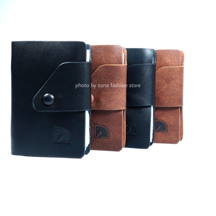

PROMO!! -CARD HOLDER / DOMPET KARTU PREMIUM KULIT KANVAS IMPORT - Hitam kulit