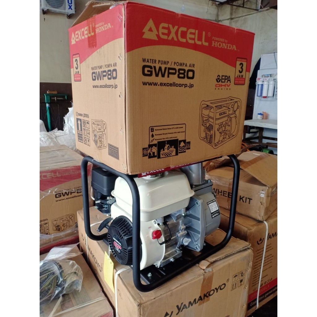 Waterpump/ Mesin pompa air bensin/ Mesin irigasi sawah Honda Excell GWP80 3 inch (waterpump)