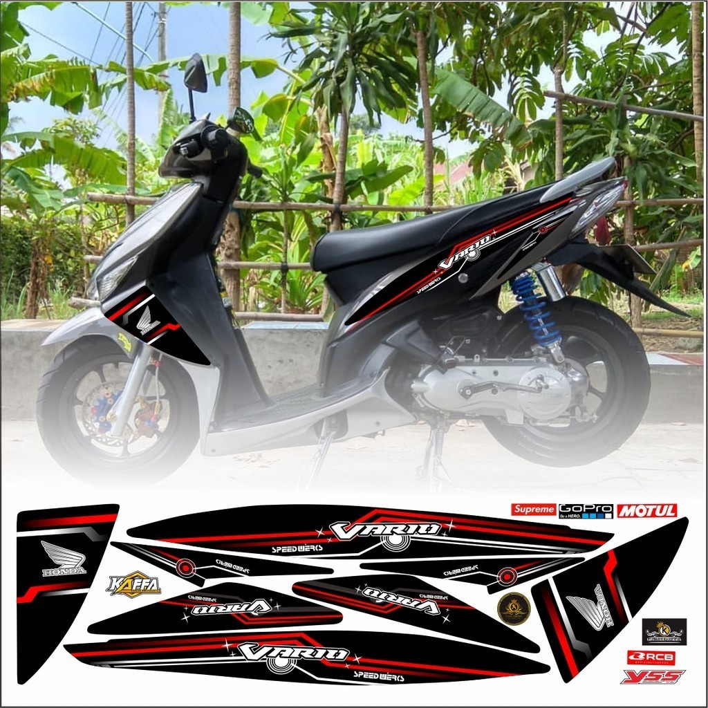 LIS VARIASI Striping Vario 110 Karbu Cw - Striping Variasi List Vario 110 Karbu Polet Merah VARIASI