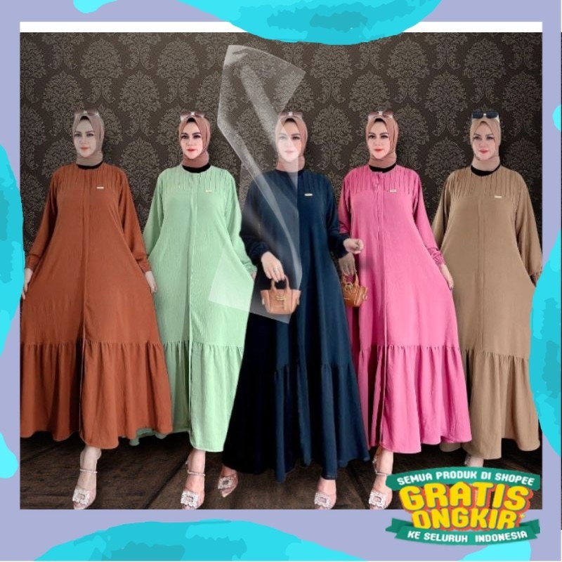 DRESS GAMIS DASTER LONGDRESS MIDI DRESS GAMIS DAILY BAJU MUSLIM WANITA GAMIS SEMATA KAKI LENGAN PANJ