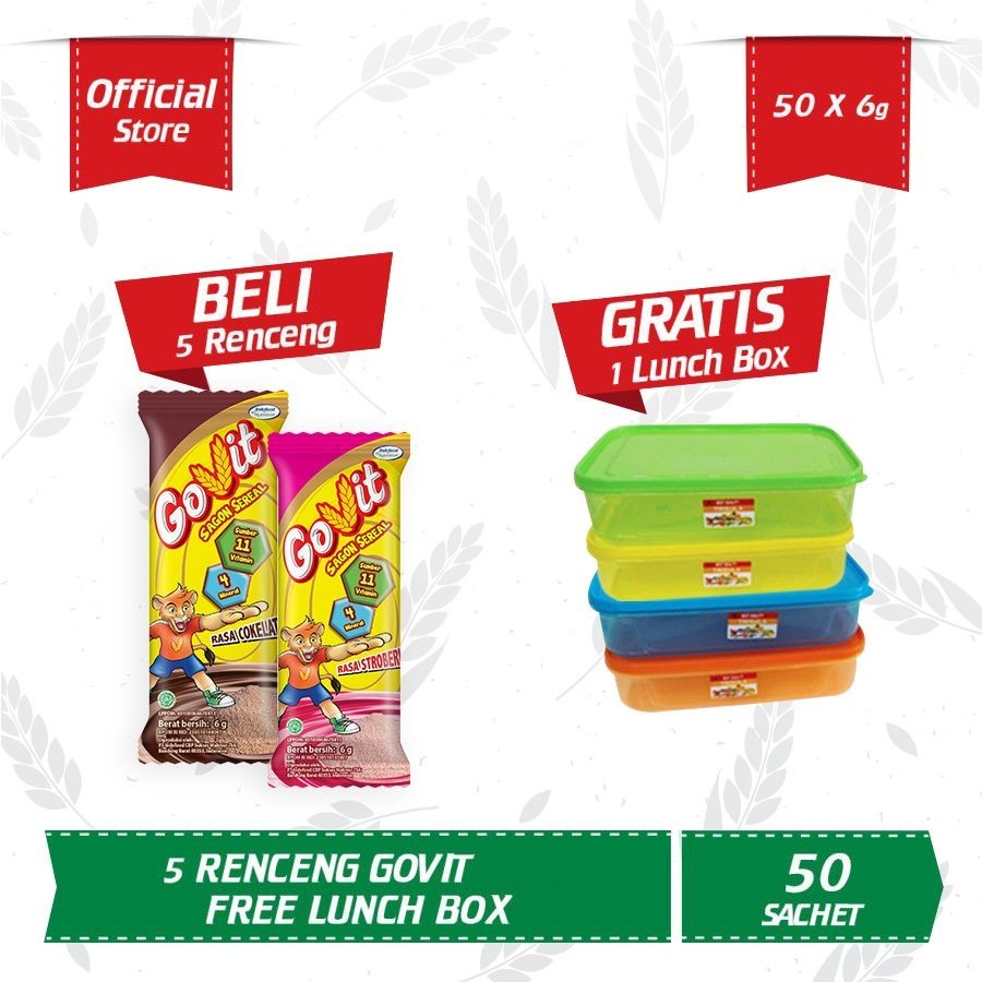 

Parcel - 50 Sch - All varian Govit Sereal + Free 1 Pc Lunch box