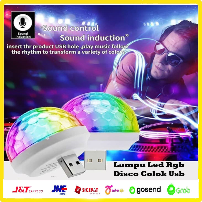 Lampu Led Rgb Disco Colok Usb Lampu Kabin Mobil Interior Disco Lamp