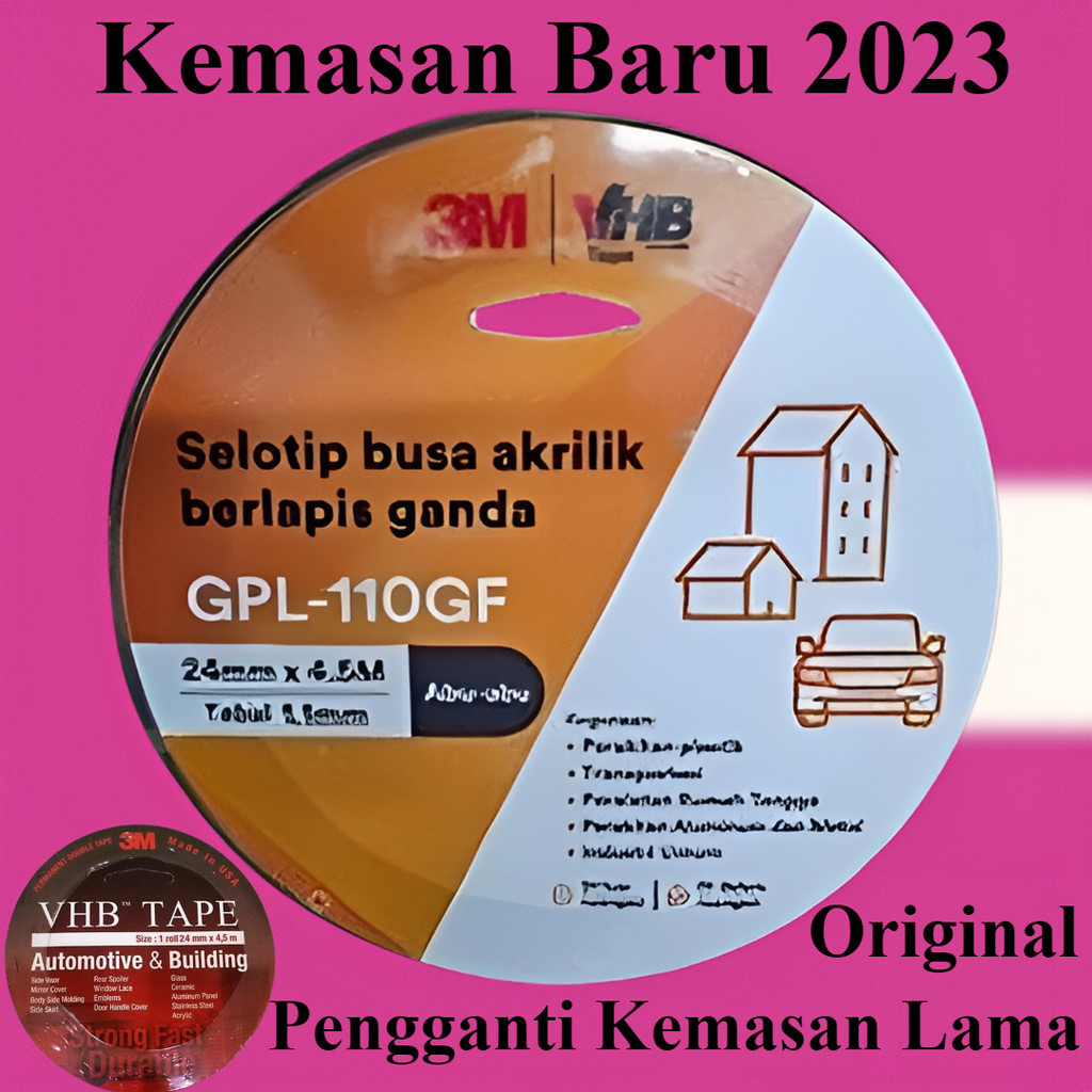 

Double Tape 3M 4900 VHB 24 mm x 4.5m tebal 1.1 mm 24mm Ori Original 24 mm 1 inchi