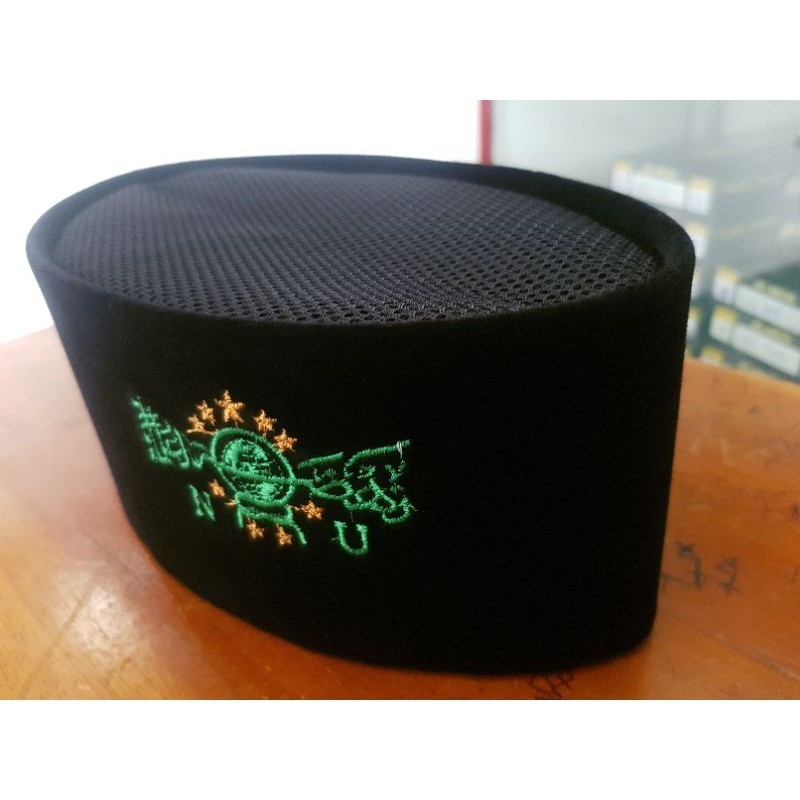 Peci Hitam Full AC Logo NU Bludru Falcon Tinggi 12, 11, 10, 9, 8