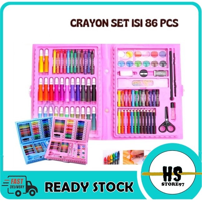 

CRAYON SET 86 PCS / PENSIL WARNA || CRAYON MEWARNAI ANAK ANAK || COPER SET MENGGAMBAR
