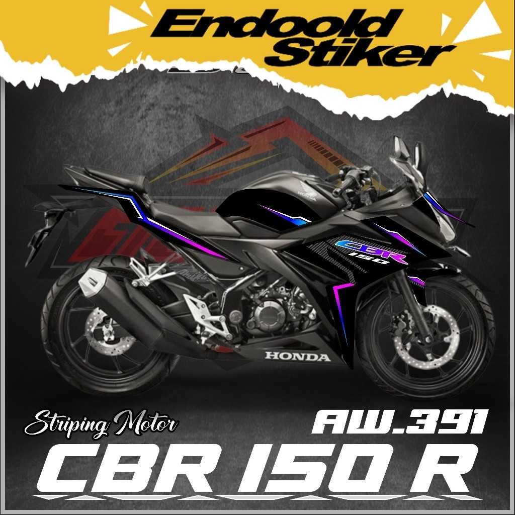391 Striping Cbr 150R Facelift 2016-2019 Sticker Cbr 150R Stiker cbr 150 R stiker terbaru motif raci