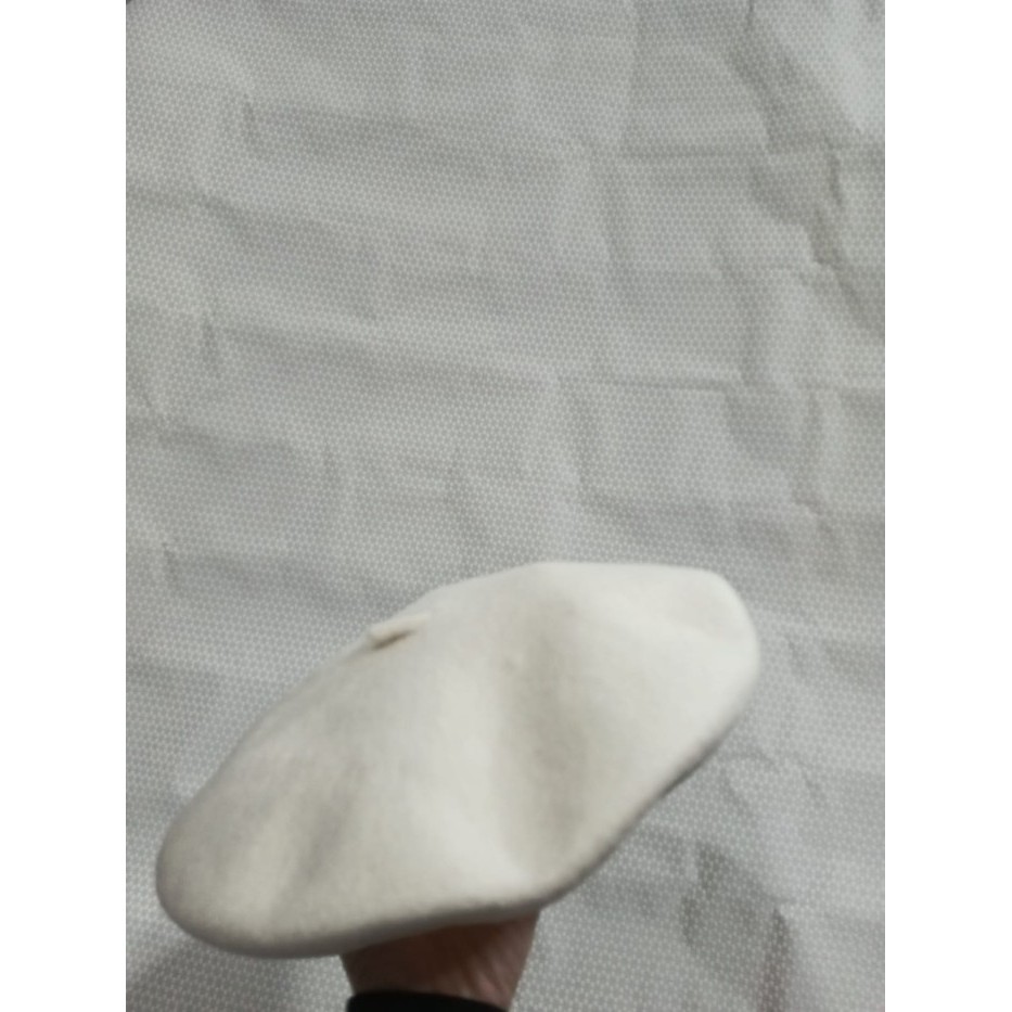 Topi baret winter wanita topi korea kwalitas PREMIUM T001 - Putih