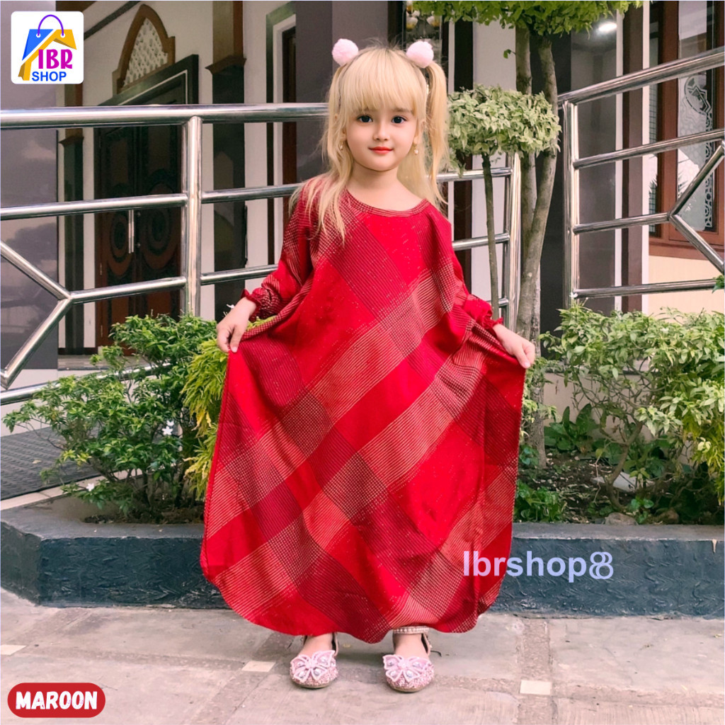 Gamis Kaftan Anak / Pakaian anak Perempuan Gamis Kaftan Jumbo Usia 1-8 Tahun Bahan Rayon Premium San