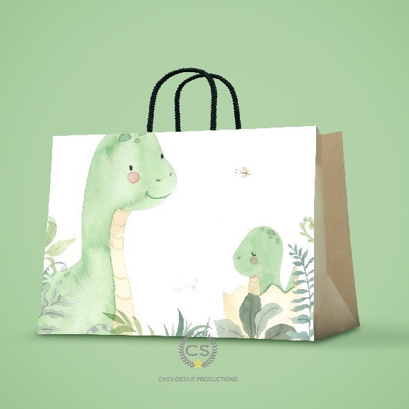 

Andriant Paper bag Dino Dinosour Goodie bag Tas kertas Goodie bag Hampers - 1, M